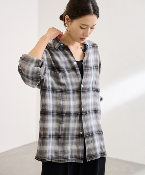 FRAMeWORK TOWNCRAFT 60S ombre check シャツ FRAMeWORK ブラウス シャツ TOWNCRAFT 別注 60S ombre check