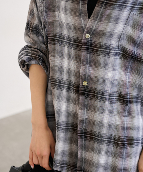 FRAMeWORK TOWNCRAFT 60S ombre check シャツ FRAMeWORK ブラウス シャツ TOWNCRAFT 別注 60S ombre check