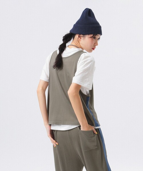 BEAMS BOY タンクトップ ノースリーブ レース アップ レディース