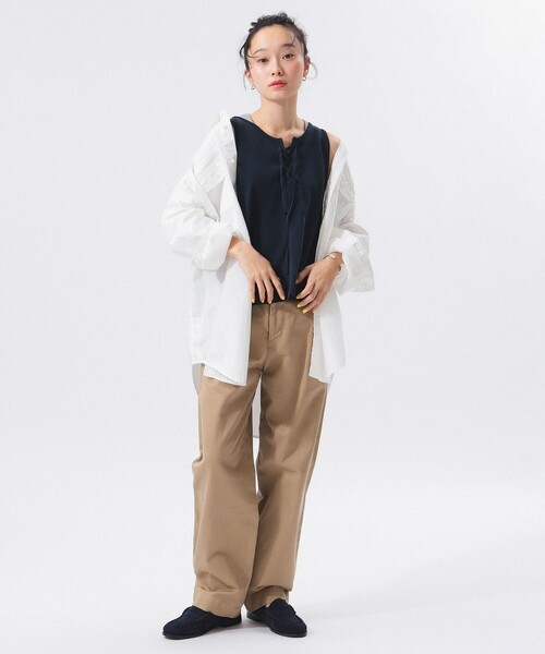 BEAMS BOY タンクトップ ノースリーブ レース アップ レディース
