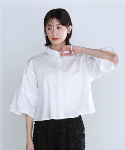 ブラウス シャツ ガス＆オイル　コンバーチブル　スリーブ　シャツ レディース ブラウス シャツ UVカットウォッシャブルリネン混シャツブラウス