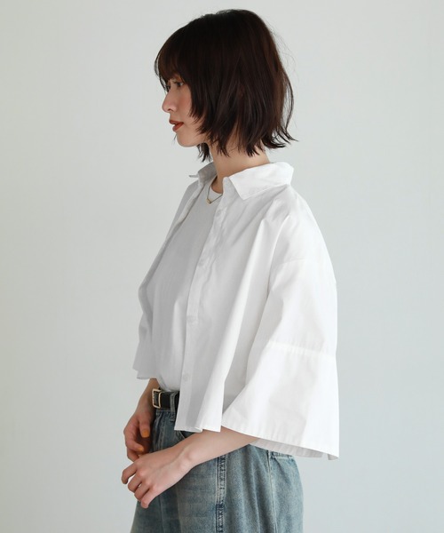 ブラウス シャツ ドロップスリーブオーバーシャツ レディース osharewalker シャツ ブラウス レディース トップス スリット