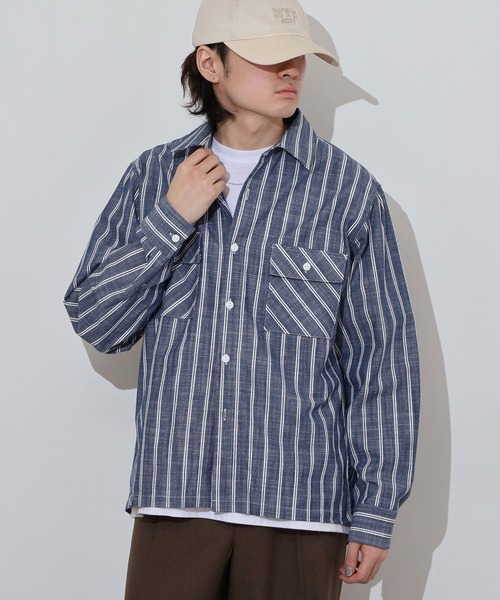 BIG MIKE（ビッグマイク） シャツ シャンブレー ストライプ コットン