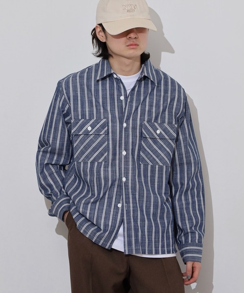 BIG MIKE（ビッグマイク） シャツ シャンブレー ストライプ コットン