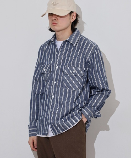 BIG MIKE（ビッグマイク） シャツ シャンブレー ストライプ コットン