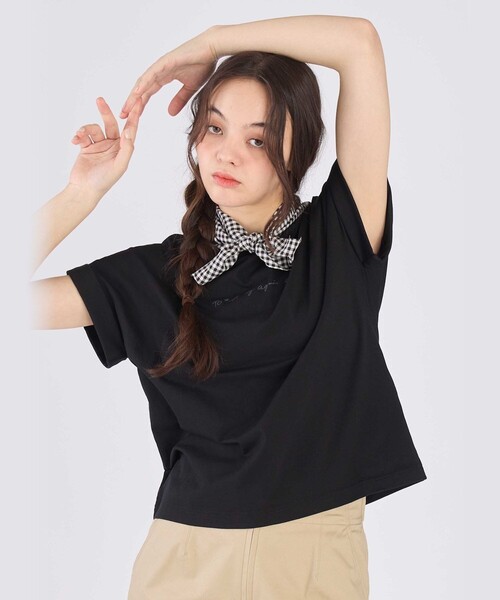 To b. by agnes tシャツ 半袖 ロゴ プリント コットン マカロン T