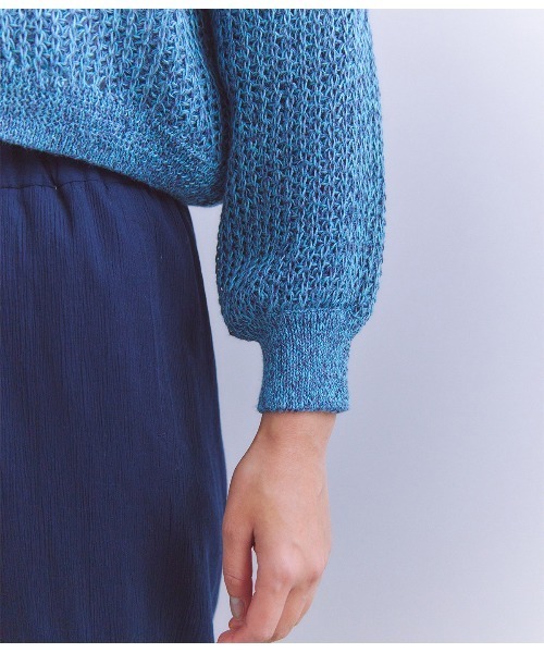ニット セーター Linen Polyester Yarn 配色ニットカーディガン レディース SIPULI ニット セーター Linen Polyester Yarn 配色ニット