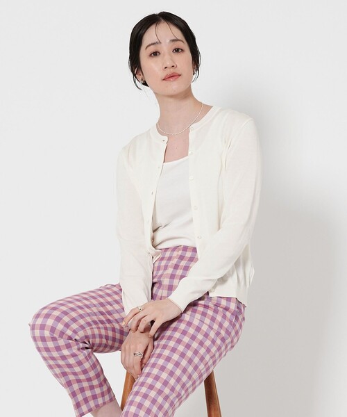 【今期】UNITED ARROWS シルク コットン カーディガン UNITED ARROWS｜コットンシルク 18G クルーネック カーディガン