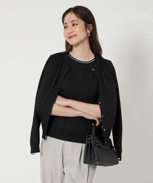 【今期】UNITED ARROWS シルク コットン カーディガン UNITED ARROWS｜コットンシルク 18G クルーネック カーディガン