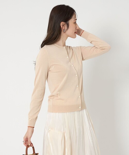UNITED ARROWS カーディガン コットンシルク 18G クルーネック
