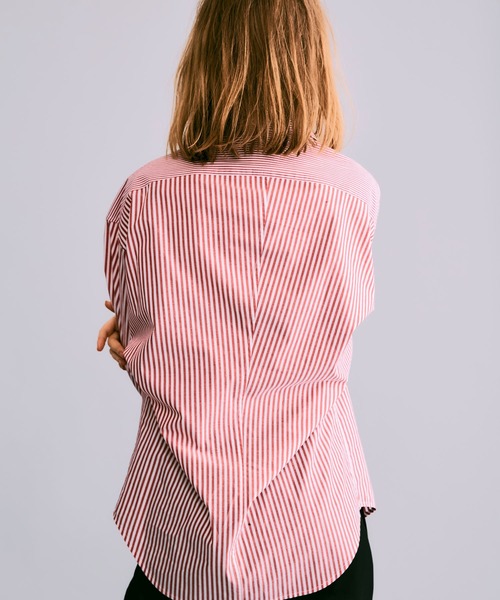 美品 SOS TE NUTO 日本製 スワロフスキーストライプシャツ 美品 SOS TE NUTO 日本製 スワロフスキーストライプシャツ