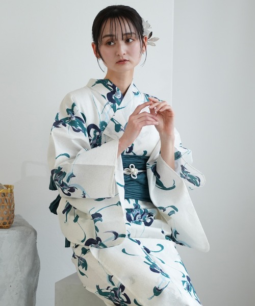 選べる浴衣3点セット utataneオリジナルデザイン 国内染色 グレー系その他 utatane（ウタタネ）の「選べる浴衣3点セット utataneオリジナル