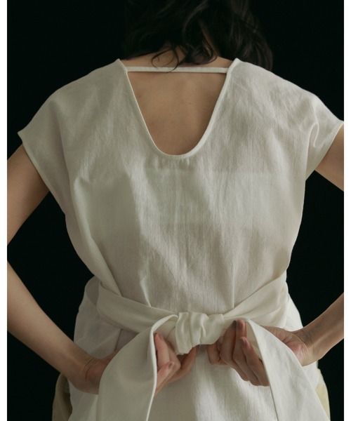 anuke Linen Cachecoeur Tops ホワイト ànuke online store（アンヌーク） / Linen Cachecoeur