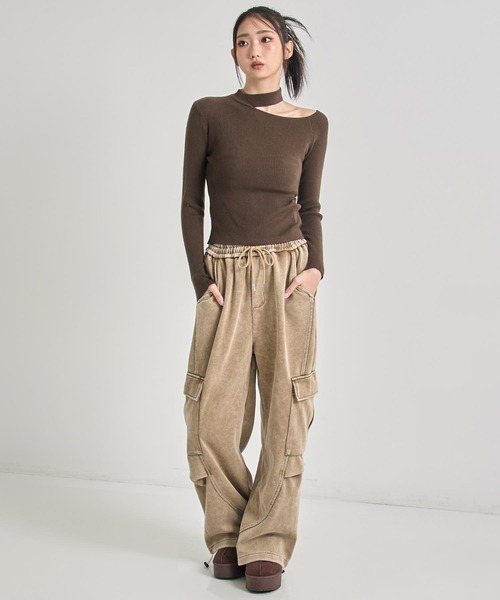 定6.9万★andrea ya'aqov 綿麻スウェットパンツ アンドレアヤコブ ANAP（アナップ） ワイドパンツ スウェットパンツ ジャージ ウォッシュ