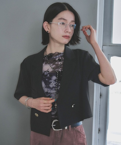 HARE　カットオフミドルジャケット HARE（ハレ）の「レースデザインミドルジャケット(HARE