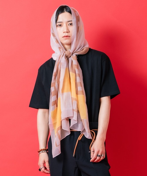 スカーフ バンダナ an meets zakka レトロアートパターン大判スカーフ