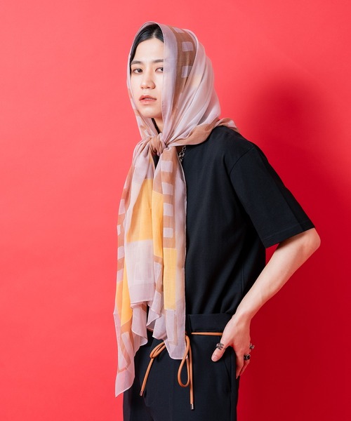 スカーフ スカーフ バンダナ an meets zakka レトロアートパターン大判スカーフ