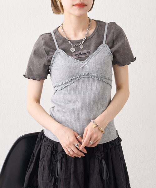 w closet（ダブルクローゼット） tシャツ 「5色展開」フリルネーム付き