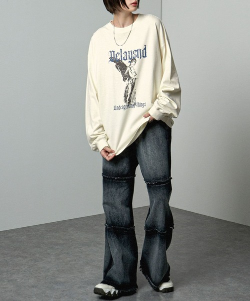 「Alfred Alex」 長(zhǎng)袖Tシャツ M ブラック メンズ