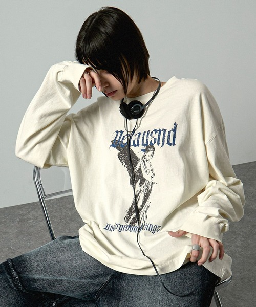 「Alfred Alex」 長(zhǎng)袖Tシャツ M ブラック メンズ