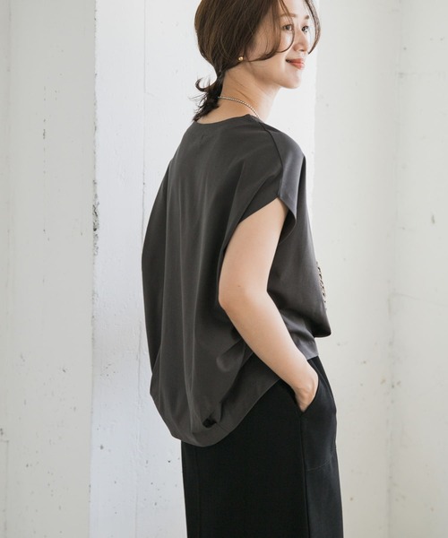 tシャツ ショルダータックフレンチプルオーバー レディース セール】ショルダータックフレンチスリーブカットプルオーバー〇