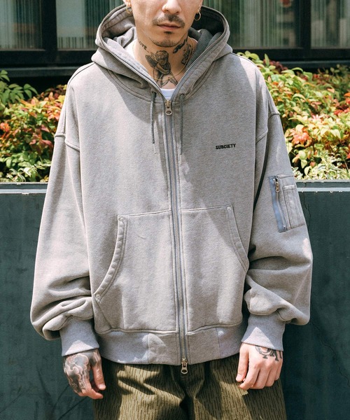 Subciety パーカー グレー Subciety（サブサエティ） プルオーバーパーカー - グレー メンズ