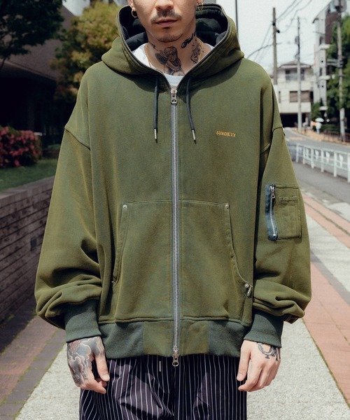 Subciety（サブサエティ） パーカー Full zip hoodie メンズ