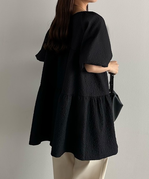 「callautia」 半袖チュニック MEDIUM ホワイト レディース