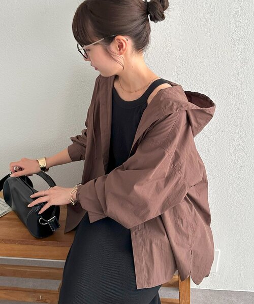 ブラウス シャツ 「AW先行予約/ユニセックス」ワッシャーナイロンフード付きシャツ レディース メンズ