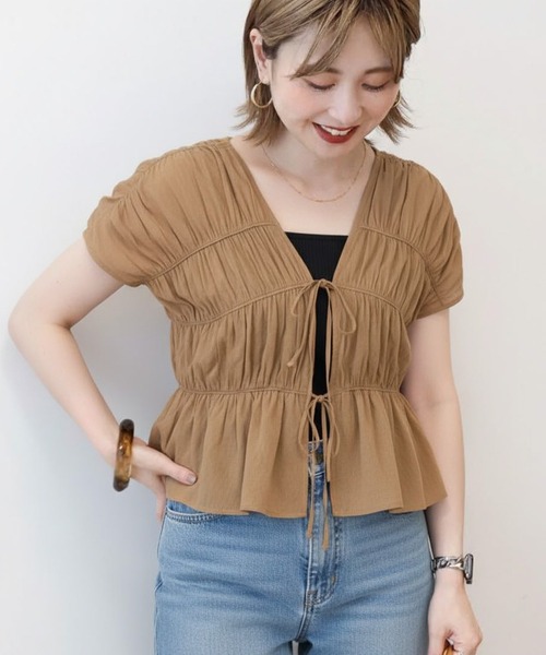 【ほぼ新品※試着のみで着用】着心地◎ゆったりブラウス　M～L ふくろうと月ボレロみたいなブラウス | soulberry