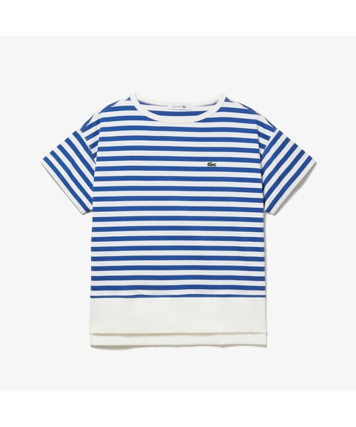 「LACOSTE」 半袖Tシャツ 38 ネイビー レディース