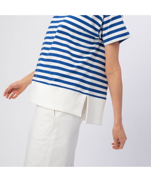 「LACOSTE」 半袖Tシャツ 38 ネイビー レディース