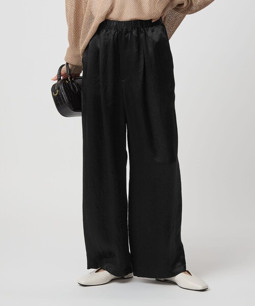 GREEN LABEL RELAXING レディース パンツスーツ シルク混 黒 GREEN LABEL RELAXING レディース パンツスーツ シルク混 黒