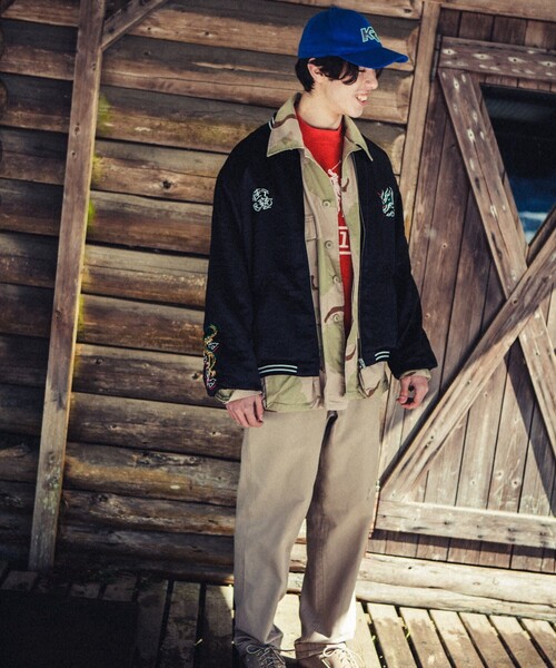 「TOWNCRAFT」 スタジャン MEDIUM ブラック メンズ_画像2