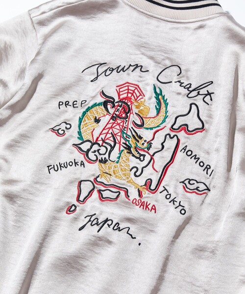 「TOWNCRAFT」 スタジャン MEDIUM ブラック メンズ_画像4