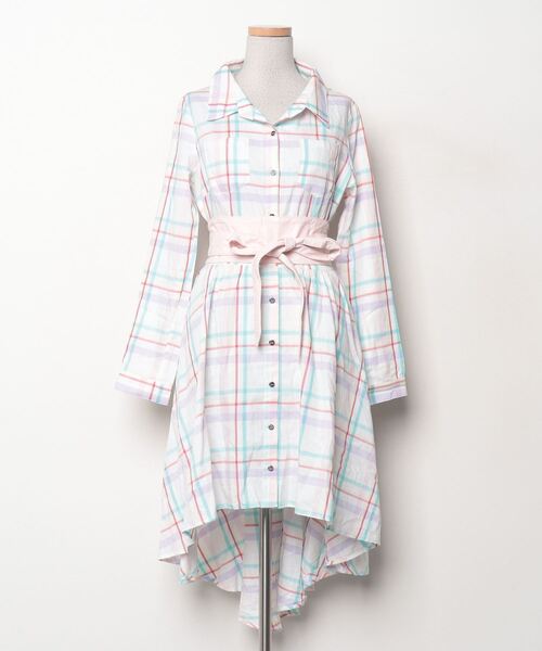 Radyチェックシャツワンピース Rady 「Rady」 チェック柄シャツワンピース S ネイビー