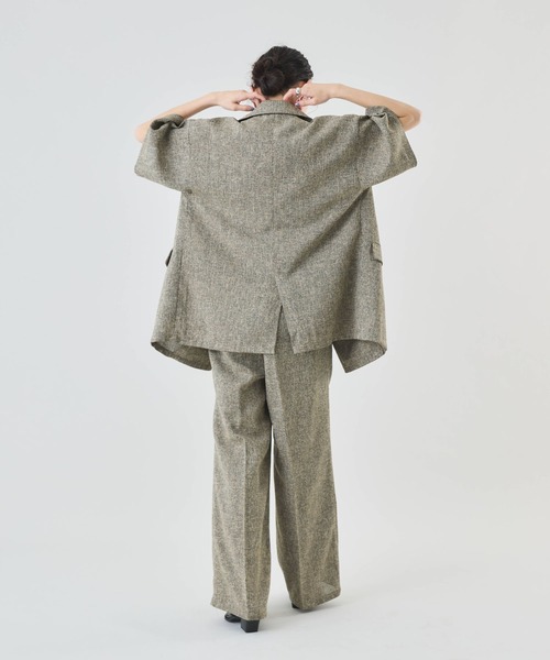 Muscat ワイドパンツ パンツ 「セットアップ可」サマーツイードタック
