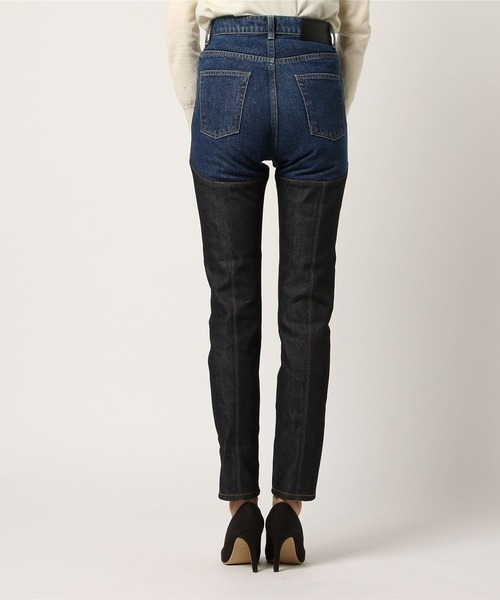 「JOHN LAWRENCE SULLIVAN」 加工スキニーデニムパンツ MEDIUM ブラック レディース