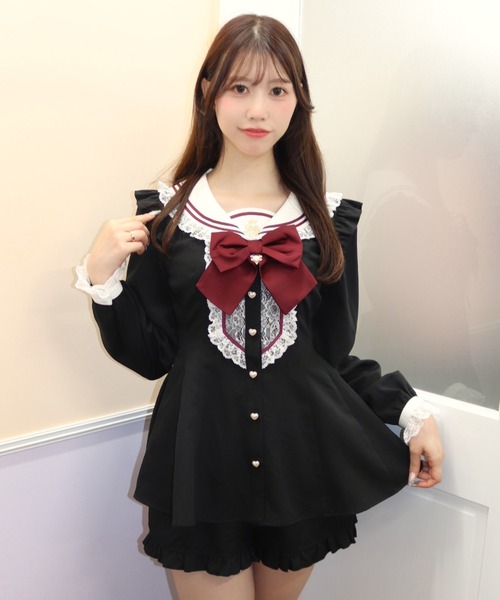 Secret Honey セットアップ レースヨークセーラーカラー