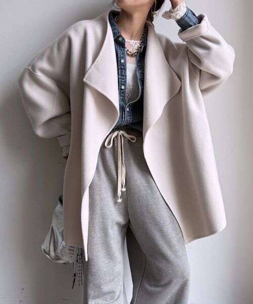 DouDou（ドゥドゥ） コート アウター ハンドメイドミドル丈コート