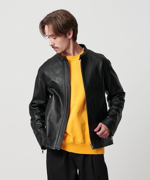 美品　BEAUTY&YOUTH UNITED ARROWS レザージャケット BEAUTY&YOUTH UNITED ARROWS｜カウレザー ジップ ジャケット