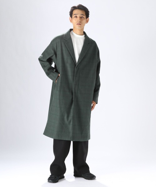 NUMERALS（ヌメラルズ） チェスターコート MEDIUM グリーン メンズ