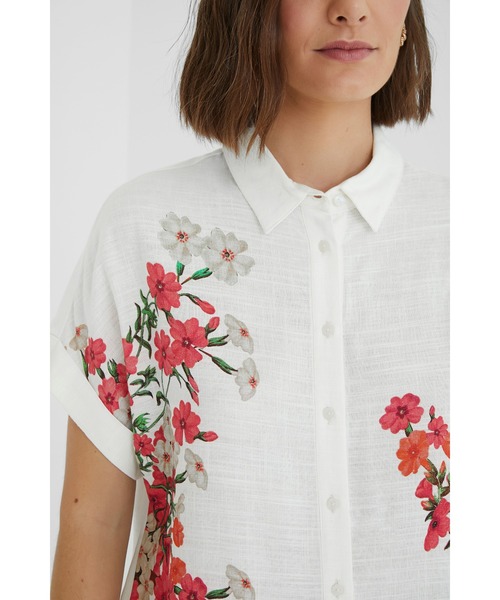 「Desigual」 半袖シャツ L ホワイト レディース_画像3