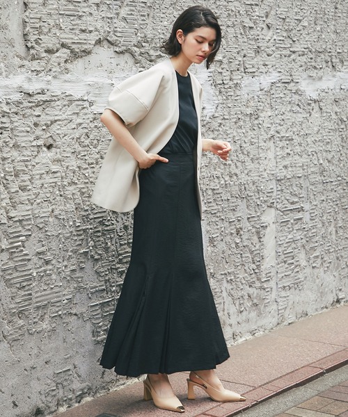 「SMILE ORCHID」 ノーカラージャケット M ベージュ レディース_画像4