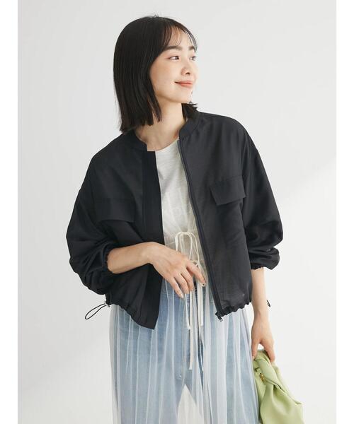 「Green Parks」 「chocol raffine robe」ジップアップブルゾン FREE ブラック レディース_画像3