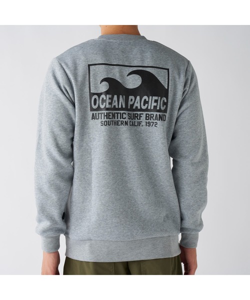 OPオーシャンパシフィック☆グレー 幾何学模様 ロング丈スウェット OCEAN PACIFIC - OP 00s Ocean Pacific Girls スウェット サーフ系 Lの