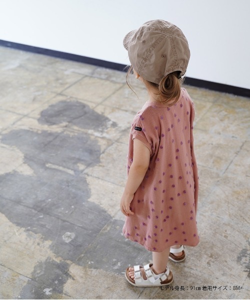 「quoti use fith」 「KIDS」ノースリーブワンピース 80 オレンジ キッズ_画像4