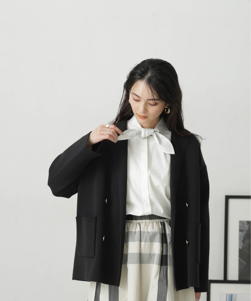 「NANO universe」 テーラードジャケット FREE ブルー レディース_画像3