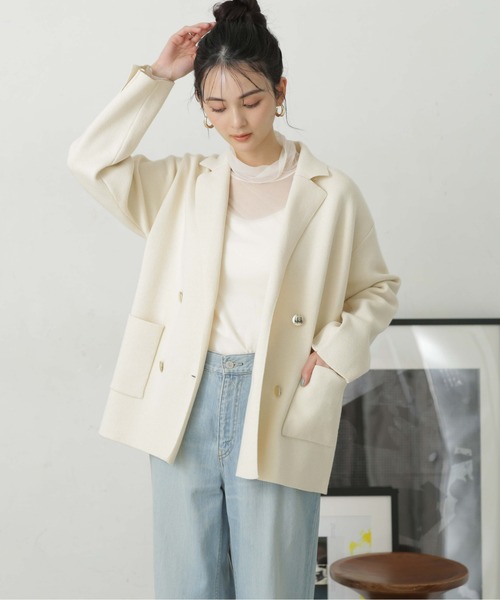 「NANO universe」 テーラードジャケット FREE ブルー レディース_画像7