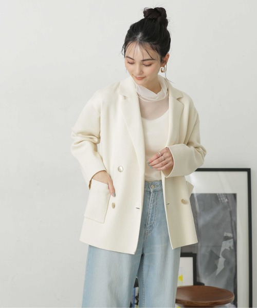 「NANO universe」 テーラードジャケット FREE ブルー レディース_画像8